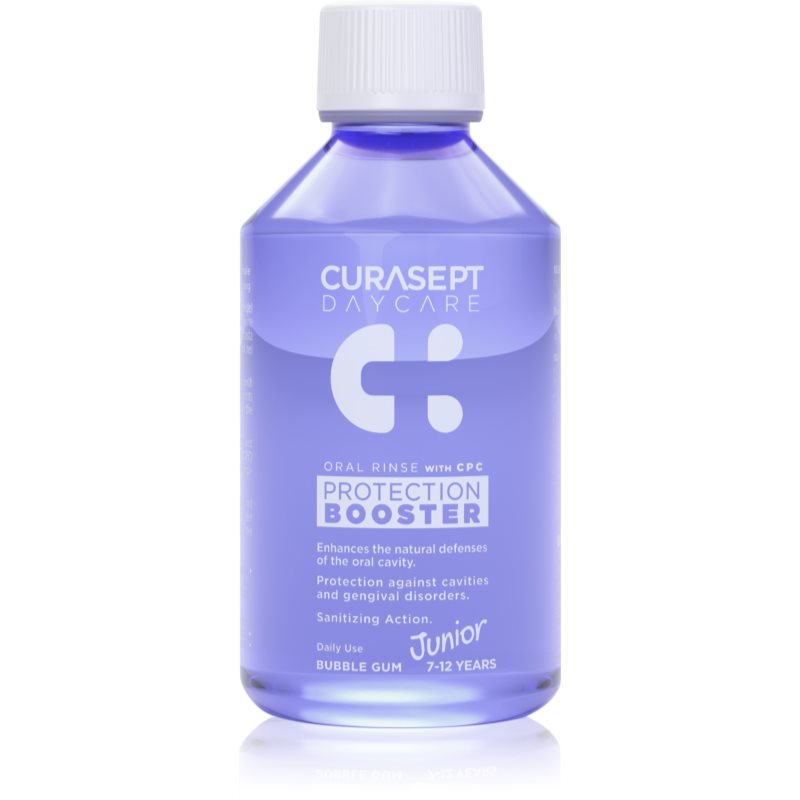 CURASEPT Daycare Protection Booster Junior Bubble Gum Płyn do płukania jamy ustnej dla dzieci 7-12 lat 250 ml
