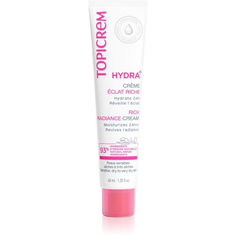 Topicrem Nawilżający krem odżywczy do skóry wrażliwej i suchej HYDRA+ Rich Moisturizing Radiance )Cream Ric