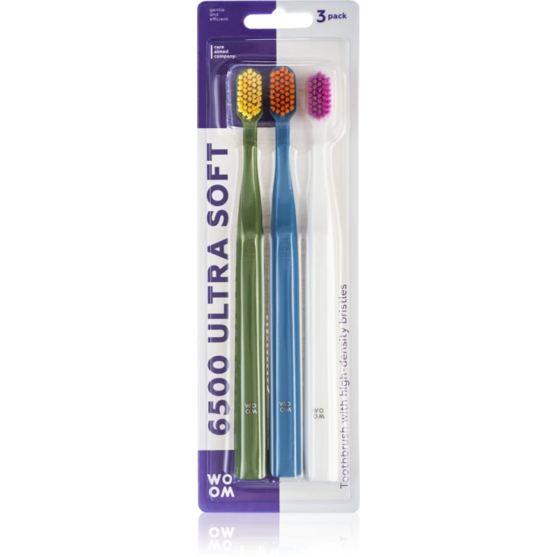 WOOM 6500 Ultra Soft Zestaw 3 ultra miękkich szczoteczek do zębów