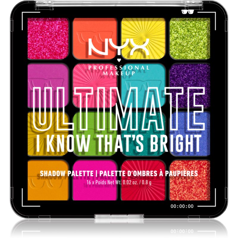 NYX PROFESSIONAL MAKEUP ULTIMATE PALETA CIENI DO POWIEK I KNOW THAT'S BRIGHT 12,8G