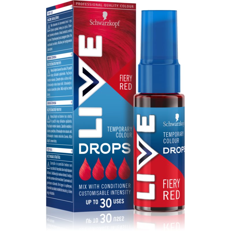 Schwarzkopf Live Drops Fiery Red - zmywanla farba do włosów 30 ml