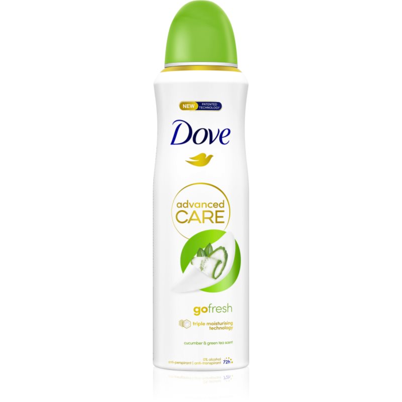 Dove Dezodorant Spray 48h Ogórek i zielona herbata bez alkoholu dla kobiet, z 100% naturalnym olejem odżywczym i 1/4 krem nawilżający 200ml