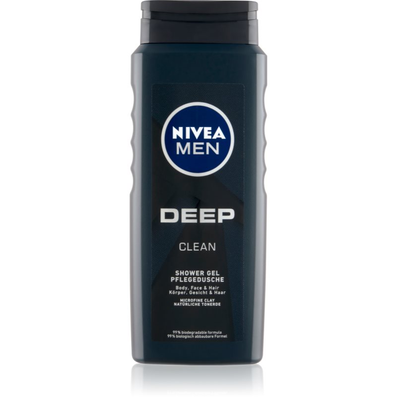 Nivea Men Deep Clean Żel pod prysznic do ciała, twarzy i włosów 500 ml