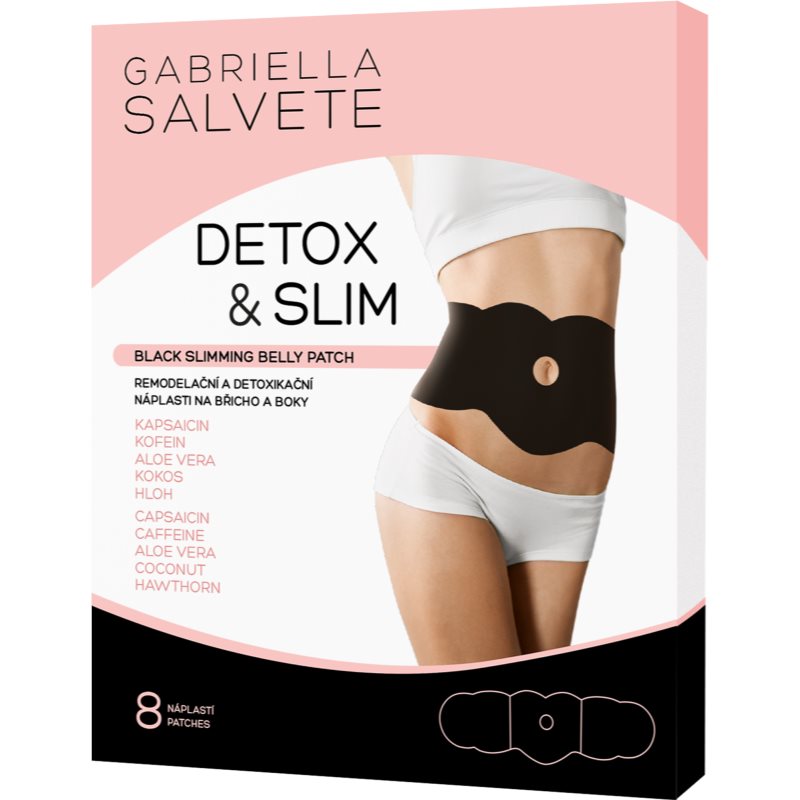 Gabriella Salvete Detox & Slim Black Slimming Belly Patch wyszczuplenie i ujędrnienie Plastry na brzuch i biodra 8 szt. unisex