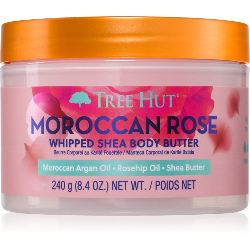 Tree Hut - Masło do ciała z róży z Maroka - Marokańska Rose - Butelka 240 g - Zawiera różę dzikiej i masło shea - Poprawia elastyczność - Odżywia głębokość i wygładza suchą skórę