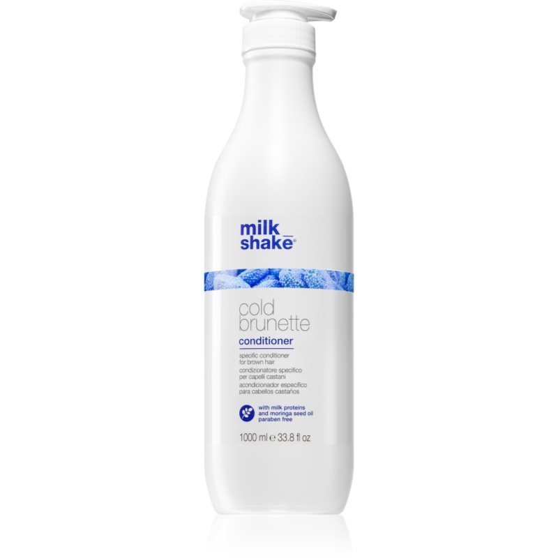 Milk Shake, Cold Brunette, Niebieska odżywka do włosów brązowych, 1000 ml