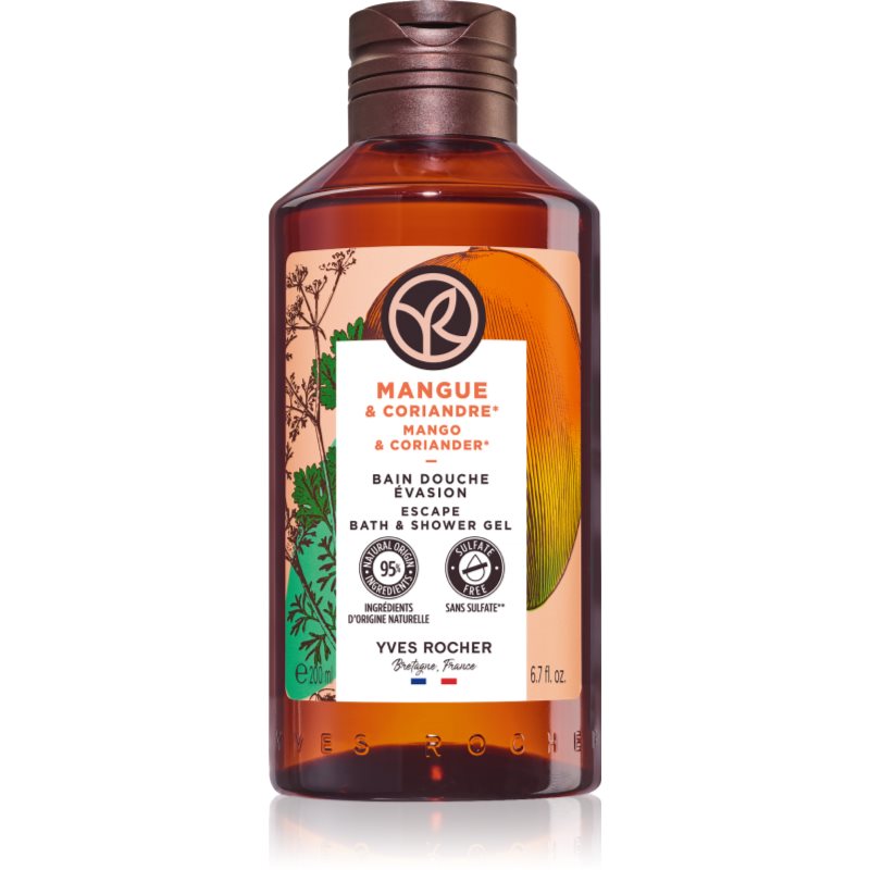Yves Rocher Bain de Nature odświeżający żel pod prysznic Mango & Coriander 200 ml
