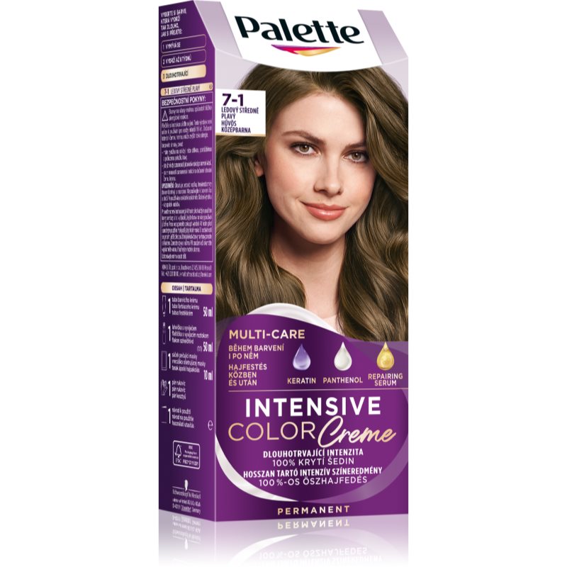 Schwarzkopf Palette Intensive Color Creme trwała farba do włosów odcień 7-1 Cool Middle Blonde 1 szt.