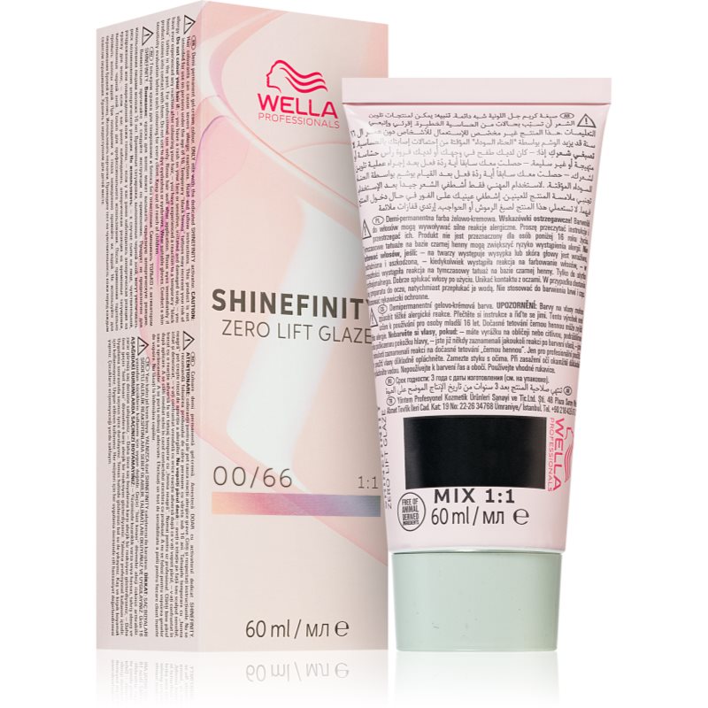Wella Shinefinity Zero Lift Glaze, farba półtrwała do włosów, 00/66 violet, 60ml