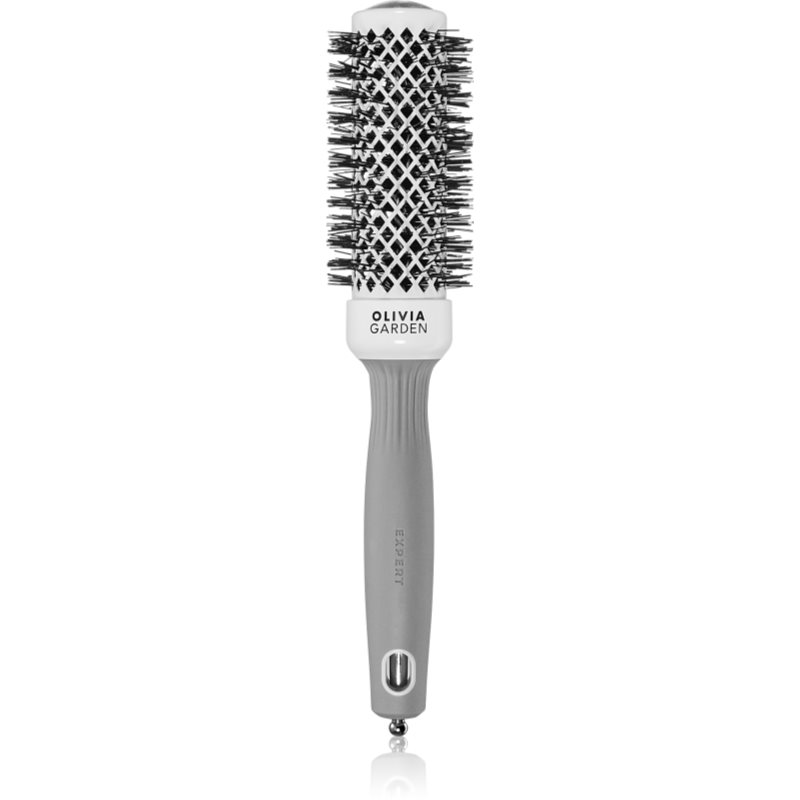 Olivia Garden Expert Blowout Shine, szczotka do modelowania i suszenia włosów, White&Grey 35mm