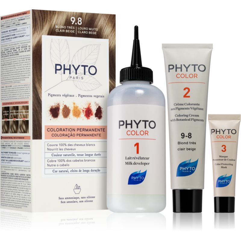 Phyto PhytoColor 9,8 Blond Tres Clair Beige Farba do włosów - kolor bardzo jasny beżowy blond 50+50+12