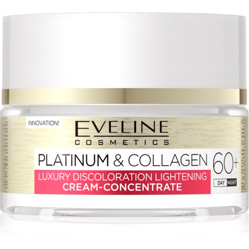 Eveline Platinum & Collagen 60+ 50 ml Krem-koncentrat rozjaśniający przebarwienia na dzień i noc