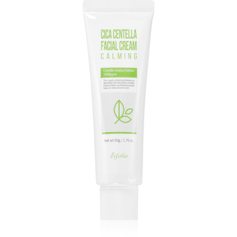 Esfolio, Cica Centella Facial Cream, Kojący krem do twarzy z ekstraktem z wąkroty azjatyckiej, 50ml