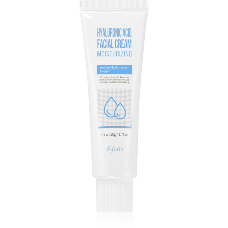 Esfolio, Hyaluronic Acid Facial Cream Moisturising, Nawilżający krem do twarzy z kwasem hialuronowym, 50ml