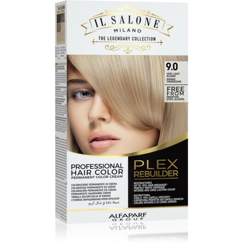 Alfaparf Milano Il Salone Milano Plex Rebuilder trwała farba do włosów odcień 9.0 - Very Light Blonde 1 szt.