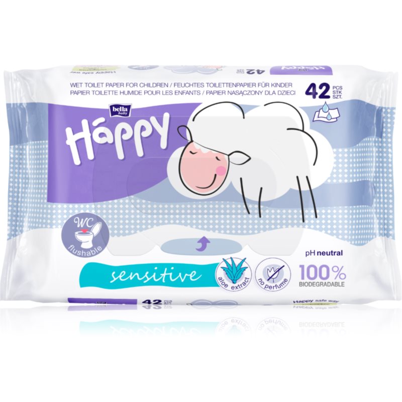 Bella Baby Happy Sensitive nawilżany papier toaletowy 42 sztuki