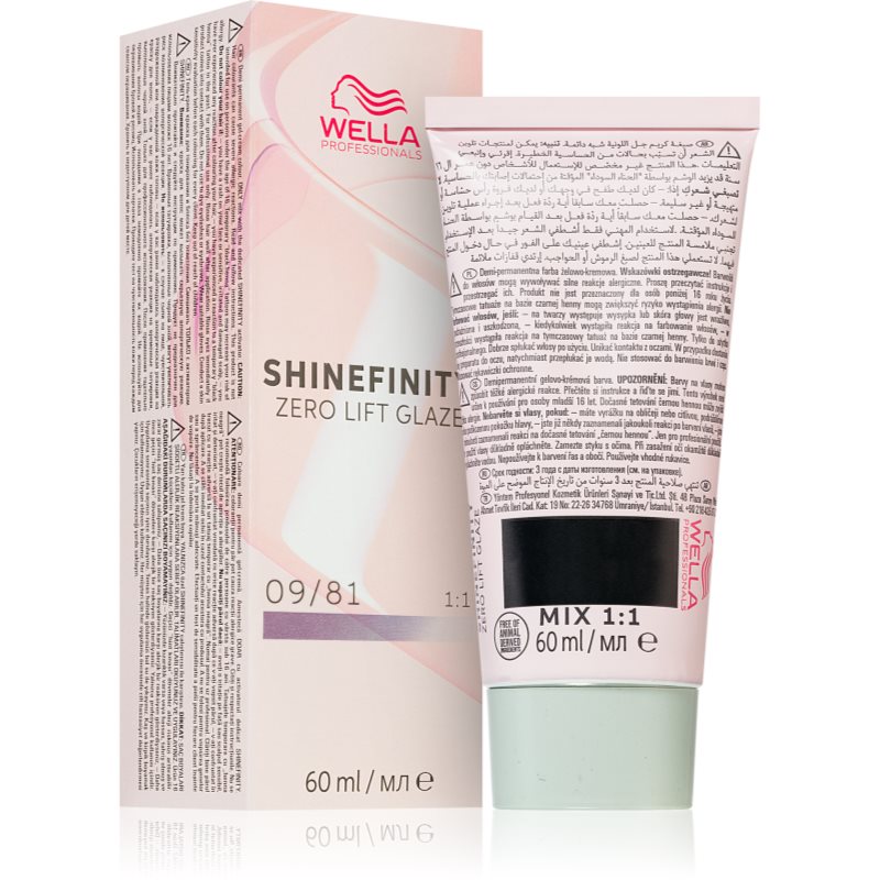 Wella Shinefinity Zero Lift Glaze, farba półtrwała do włosów, 09/81 pearl, 60ml