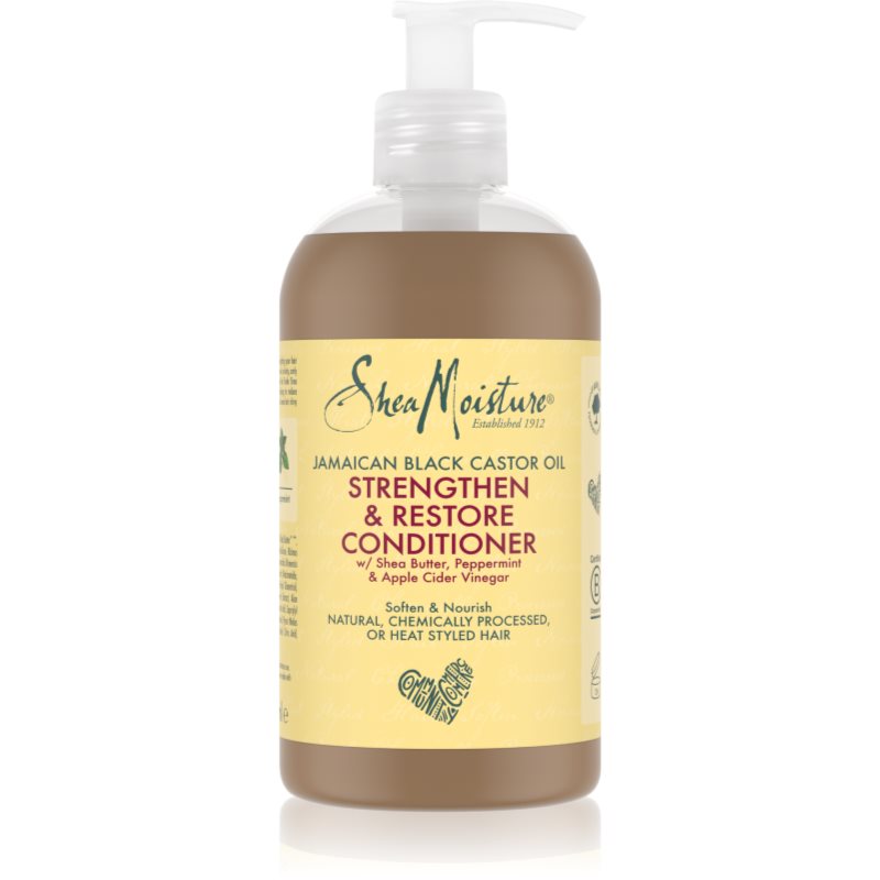 Shea Moisture Jamaican Black Castor Oil Strengthen & Restore odżywka wzmacniająco-odnawiająca szampon do zmęczonych włosów i skóry głowy 384 ml