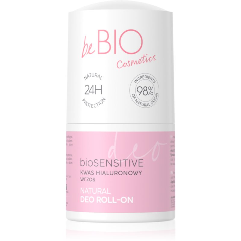 BeBio - BioSensitive Natural Deo Roll-On - Naturalny dezodorant w kulce - Kwas hialuronowy + Wrzos - 50 ml