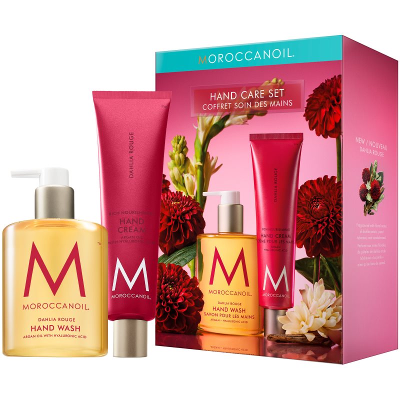 Moroccanoil Dahlia Rouge Hand Care Set Zestaw mydło do rąk Dahlia Rouge Hand Wash 360 ml + krem do rąk Dahlia Rouge Hand Cream 100 ml