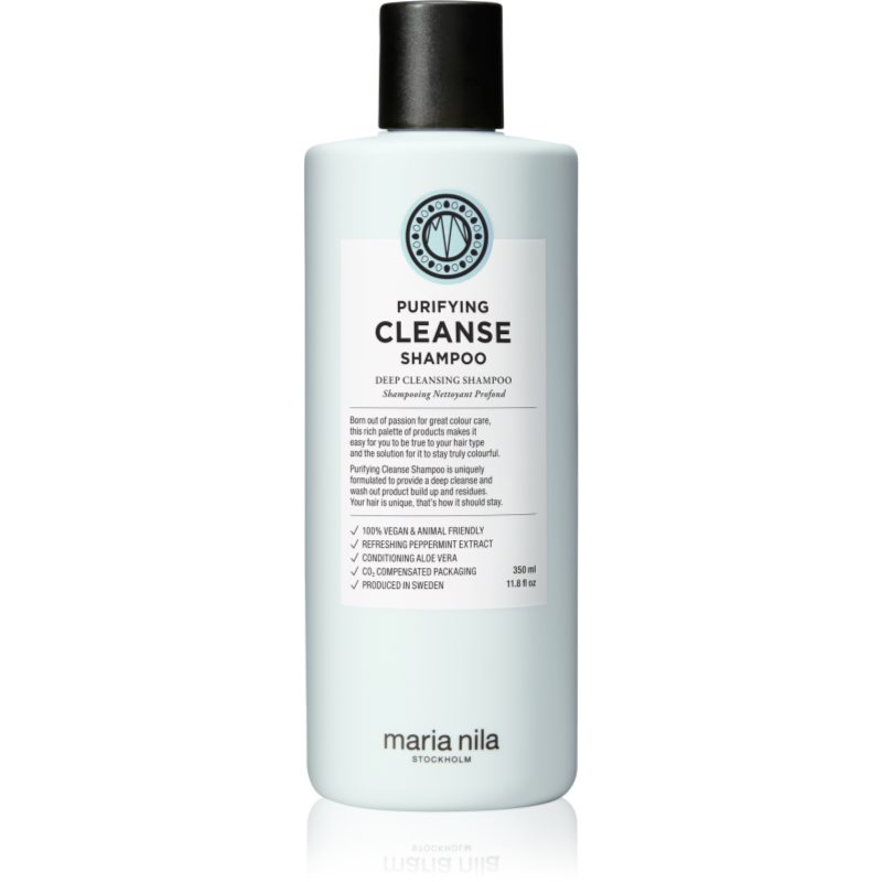 Maria Nila Purifying Cleanse Shampoo 350ml Głęboko oczyszczający szampon z miętą pieprzową i aloesem odświeżający włosy i skórę głowy