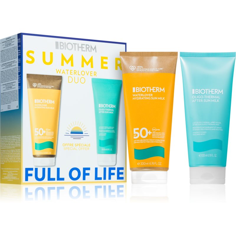 Zestaw do pielęgnacji twarzy Biotherm Summer Full Of Life Mleczko przeciwsłoneczne SPF50 200 ml + Mleczko po opalaniu 200 ml (3614274243123)