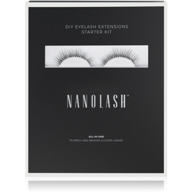 Nanolash DIY Extensions Starter Kit zestaw sztuczne rzęsy 10.12.14mm Innocent 36szt. + bonder do rzęs 5ml + sealer do rzęs 5ml + aplikator do rzęs 1szt. + remover do rzęs 5ml