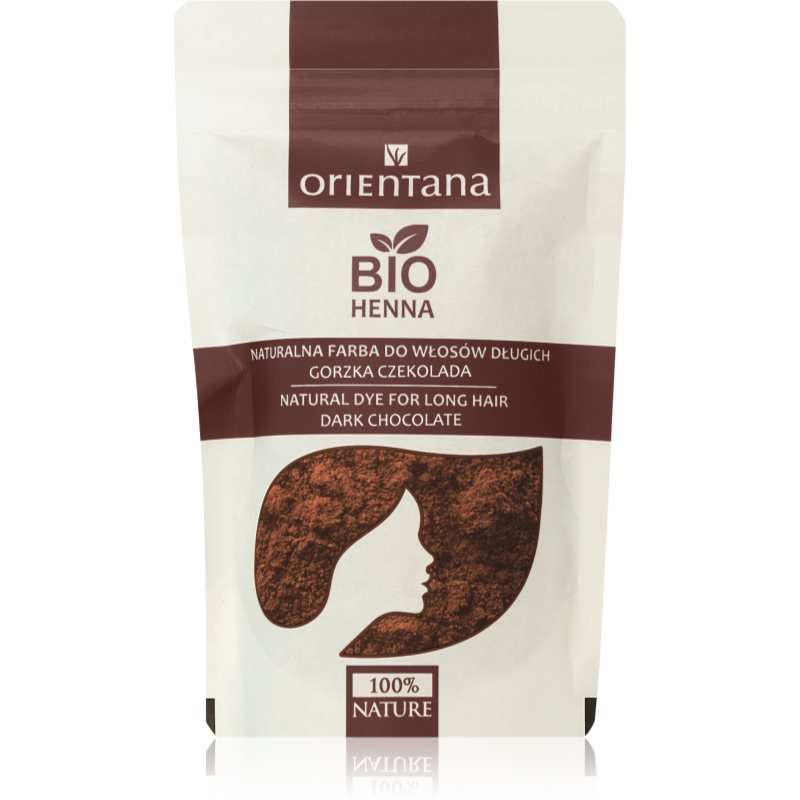 Orientana Bio Henna, naturalna roślinna farba do włosów, Gorzka Czekolada, 100 g