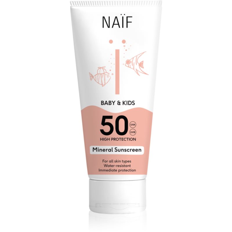 Naif Baby & Kids Mineral Sunscreen SPF 50 ochronny krem do opalania dla niemowląt i dzieci SPF 50 100 ml