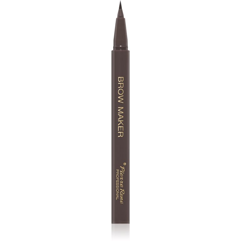 Pierre René - BROW MAKER - Pisak do brwi w pędzelku - DARK BROWN