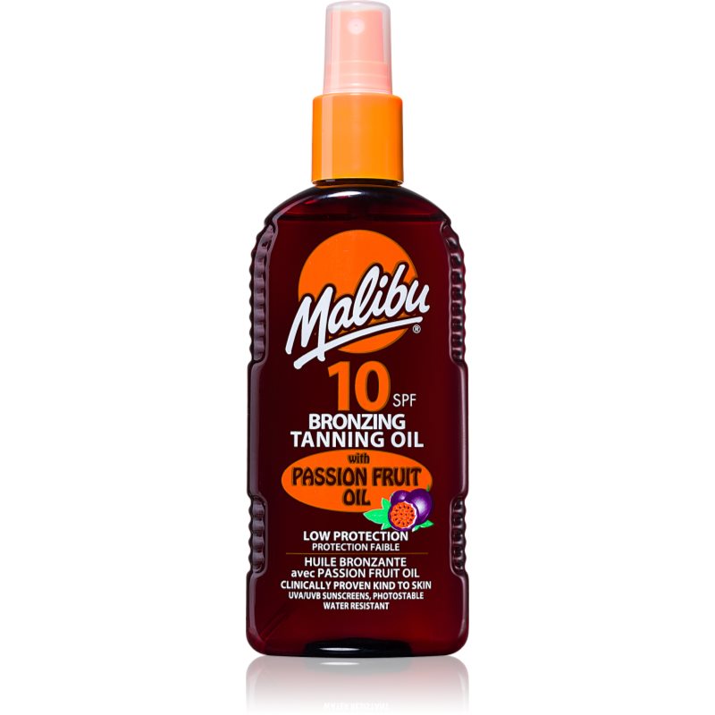 Malibu Bronzing Tanning Oil Passion Fruit Oil SPF10 preparat do opalania ciała 200 ml dla kobiet