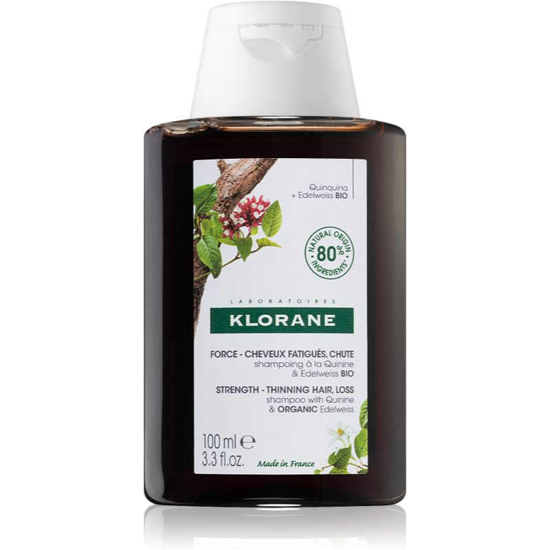 Klorane Quinine & Edelweiss Bio szampon wzmacniający przeciw wypadaniu włosów 100 ml