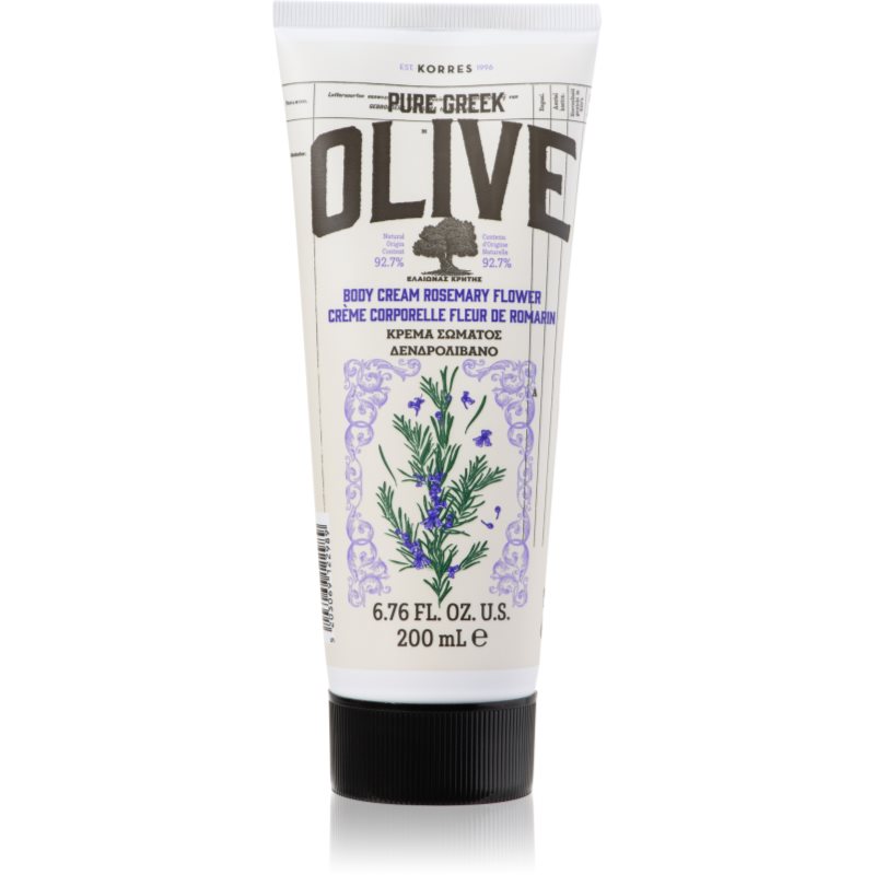 Korres Pure Greek Olive & Rosemary Flower nawilżający krem do ciała z olejem z oliwek 200 ml