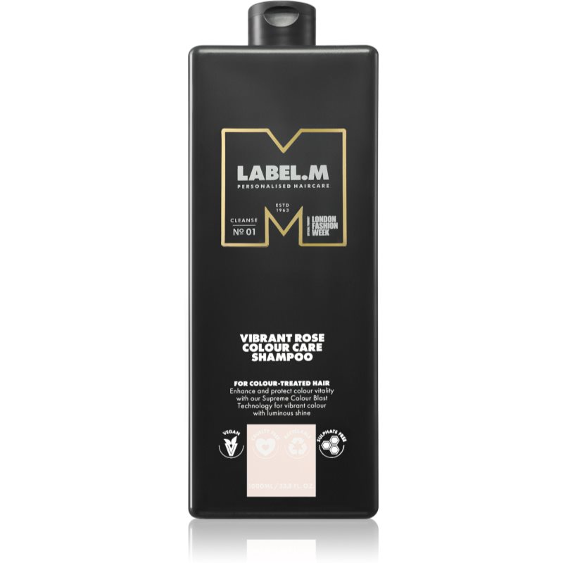 label.m Vibrant Rose Colour Care Shampoo szampon nawilżający do włosów farbowanych i po balejażu 1000 ml