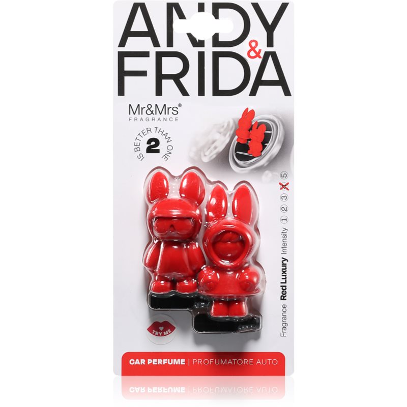 Mr & Mrs Fragrance Andy & Frida Red Luxury zapach do samochodu 1 szt.