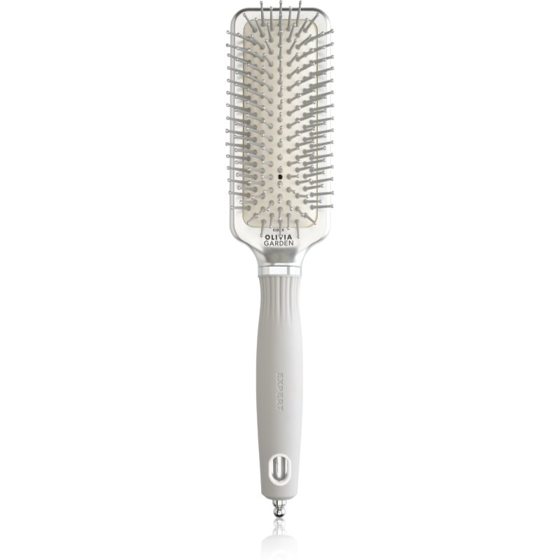 Olivia Garden Expert Care Rectangular, szczotka z nylonowym włosiem do włosów, Nylon Bristles Silver S