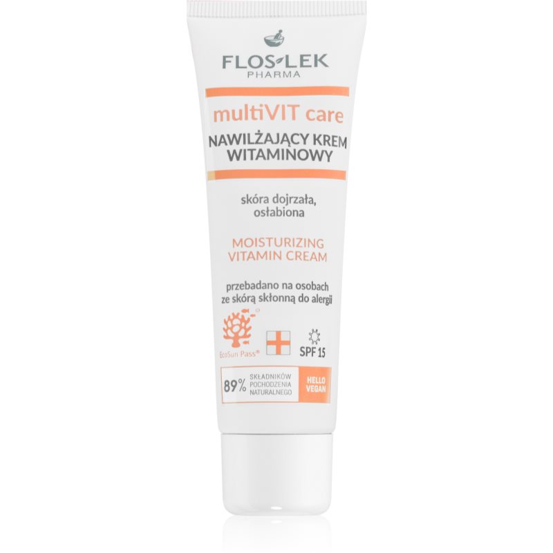 FLOSLEK PHARMA MultiVIT Care Nawilżający Krem witaminowy SPF15 na dzień - skóra dojrzała,osłabiona  50ml