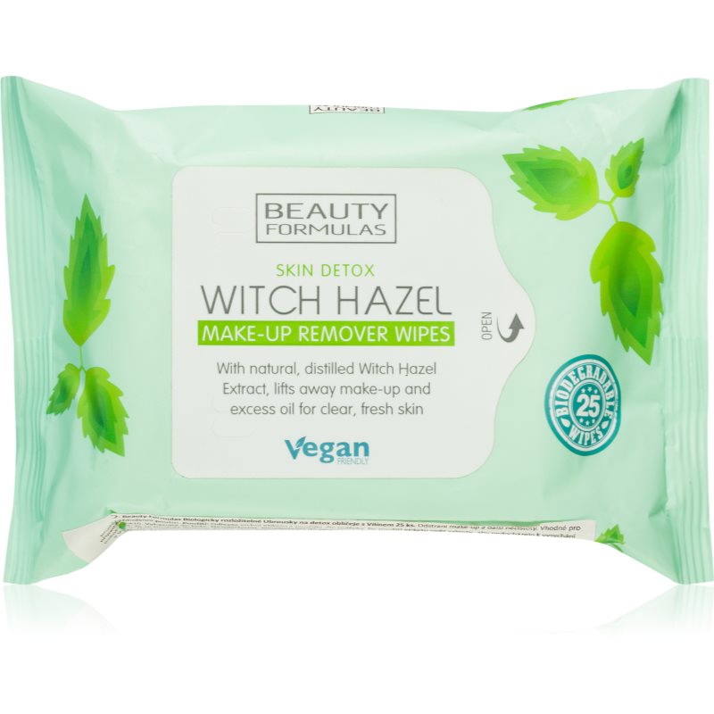Beauty Formulas Witch Hazel Make-Up Remover Wipes chusteczki do demakijażu, 25szt