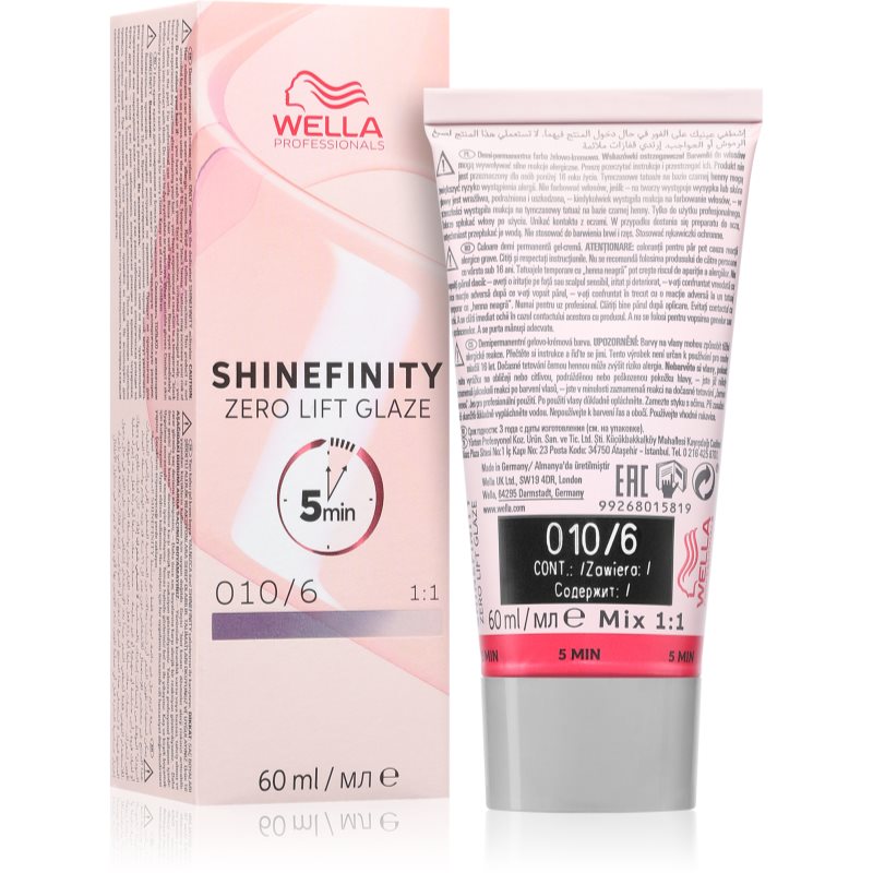 WELLA PROFESSIONALS SHINEFINITY DEMI-PERMANENTNA FARBA DO WŁOSÓW 010/6 60ML