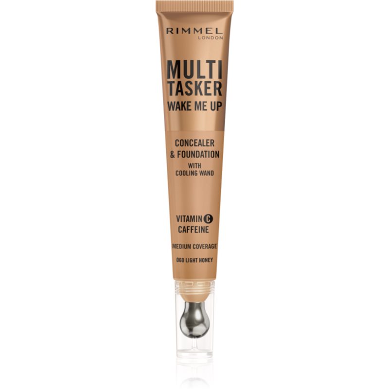 Rimmel London Multi Tasker Wake Me Up Concealer & Foundation Korektor 20 ml Odcień 060 Light Honey