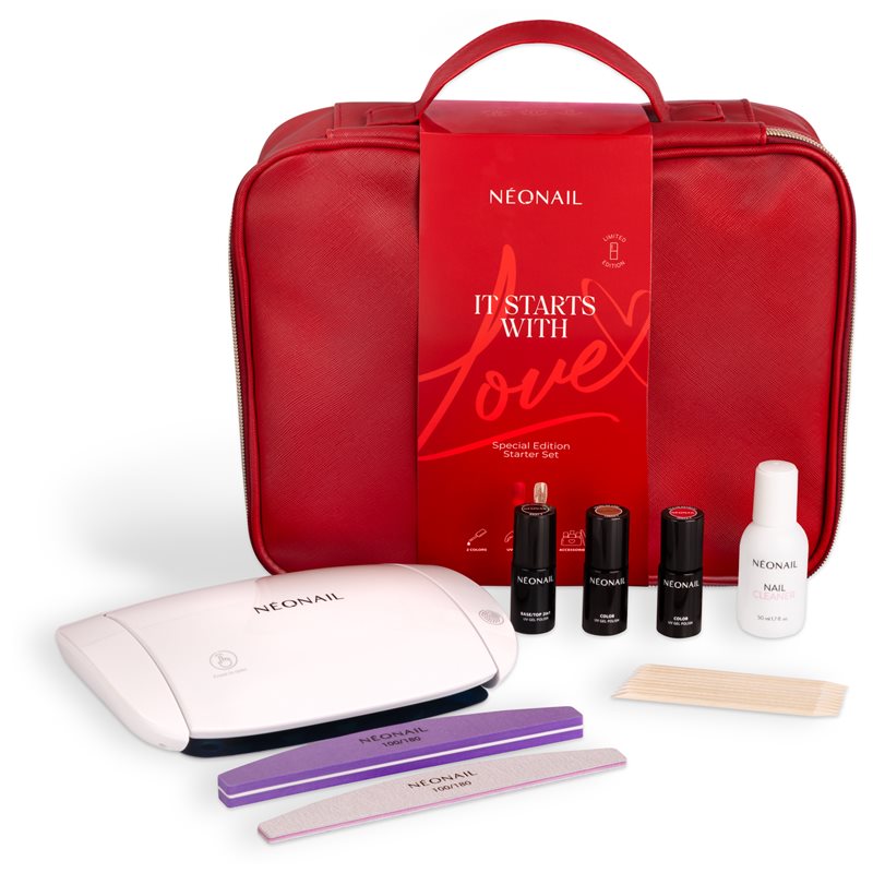 NeoNail It Starts With Love zestaw do manicure hybrydowego z lampą LED