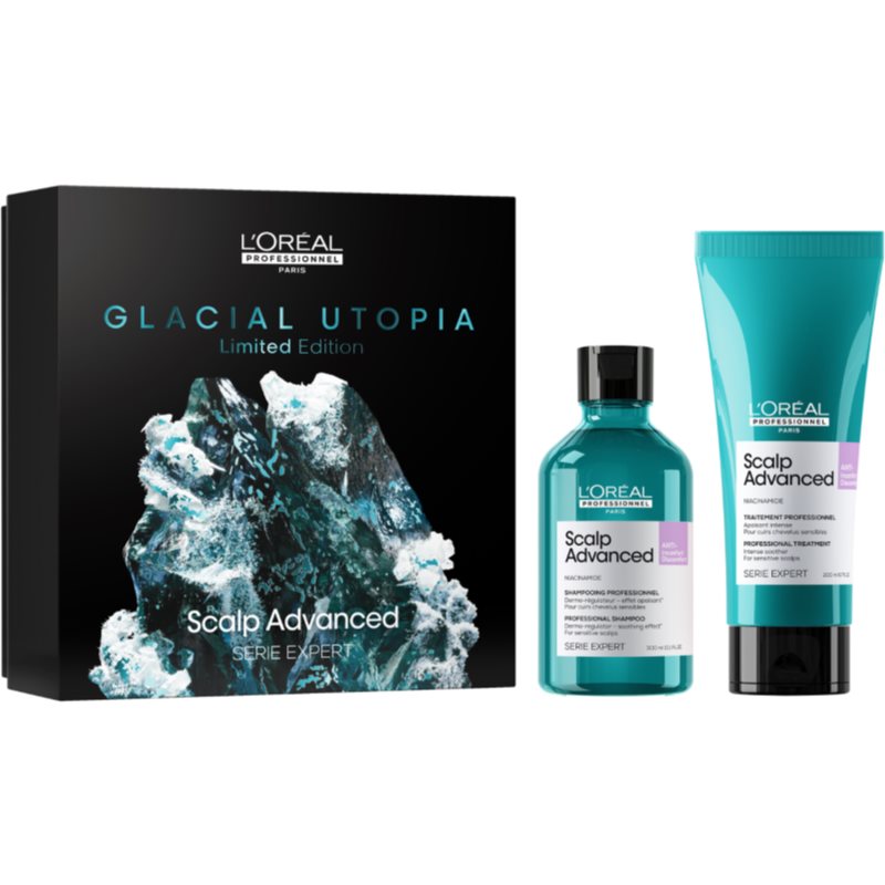 L'Oréal Professionnel Scalp Advanced Glacial Utopia Limited Edition Zestaw szampon Scalp Advanced Anti-Discomfort 300 ml + szampon Scalp Advanced Anti-Discomfort Professional Treatment 200 ml