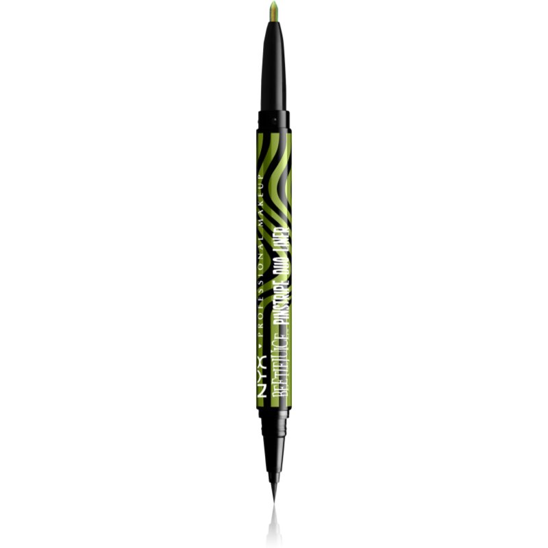 NYX Professional Makeup x Beetlejuice dwustronny eyeliner 03 Black + Green Chrome 0,1g + 0,4ml