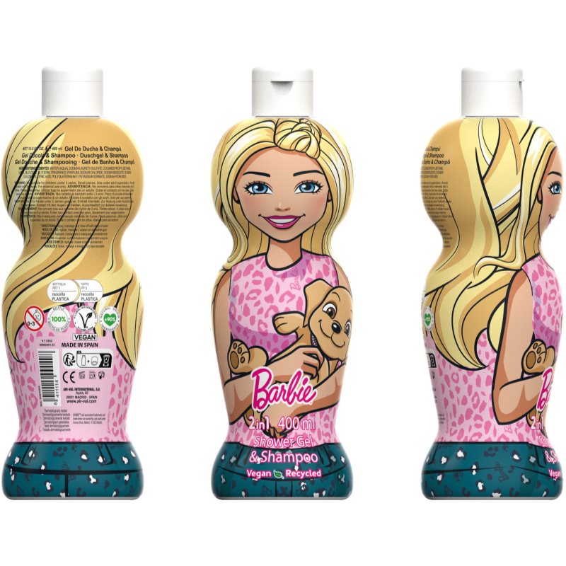 Barbie 2in1 delikatny żel pod prysznic i szampon dla dzieci 400 ml