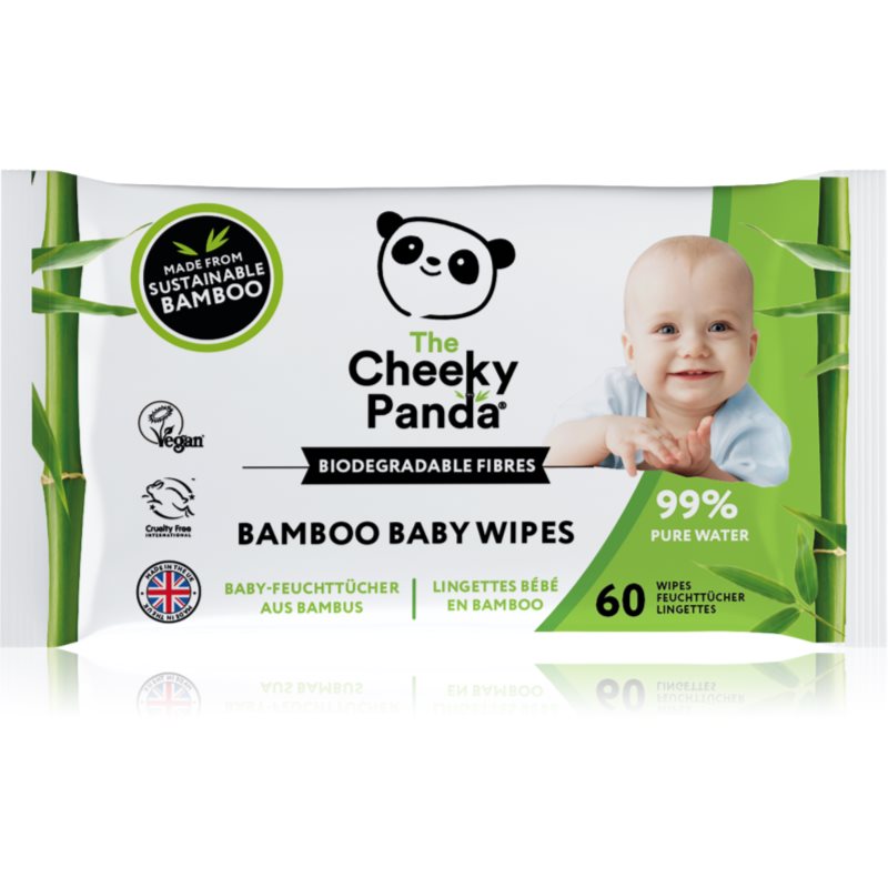 Cheeky Panda Bambusowe chusteczki nawilżane z wyciagiem z aloesu i owoców 64szt. Vegan - The Cheeky Panda