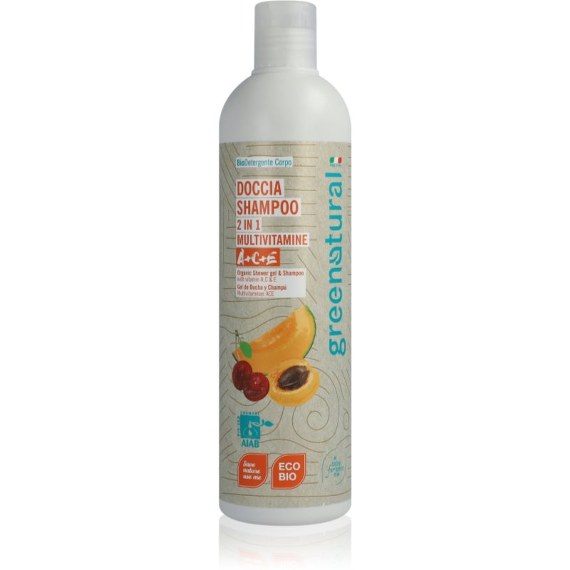Greenatural Shower Gel & Shampoo żel pod prysznic i szampon 2w1 z witaminami A, C, E 400 ml