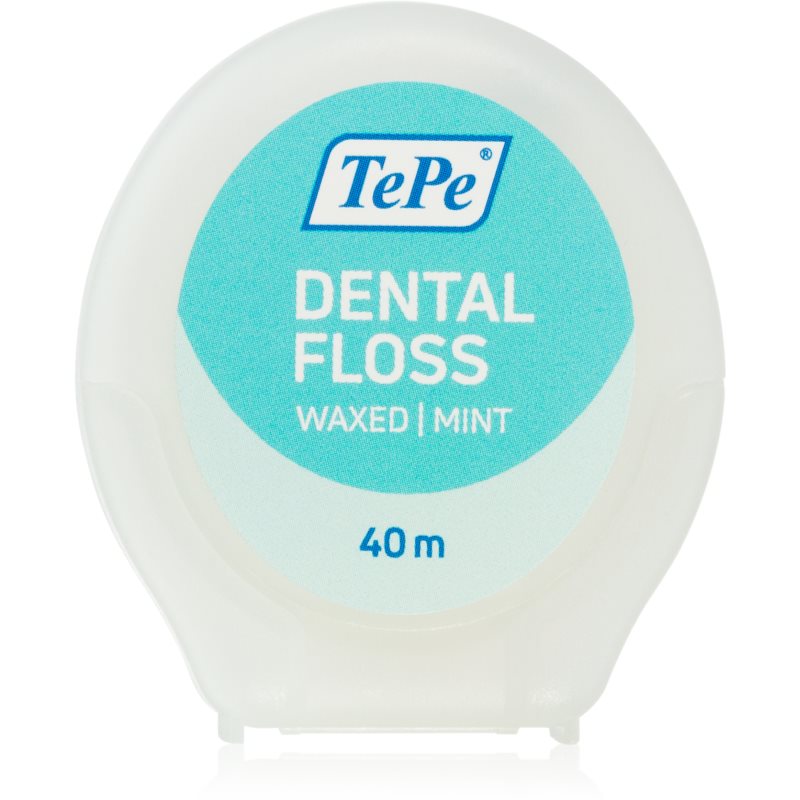 TePe Dental FLOSS 40m - woskowana, pęczniejąca nitka do zębów o smaku miętowym