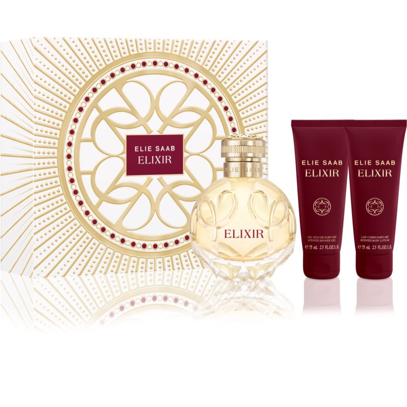Elie Saab Elixir Zestaw woda perfumowana 100 ml + mleczko do ciała 75 ml + żel pod prysznic 75 ml