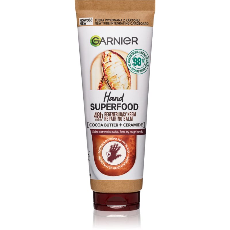 Garnier Hand Superfood Cocoa regenerujący krem z masłem kakaowym i ceramidami 75ml
