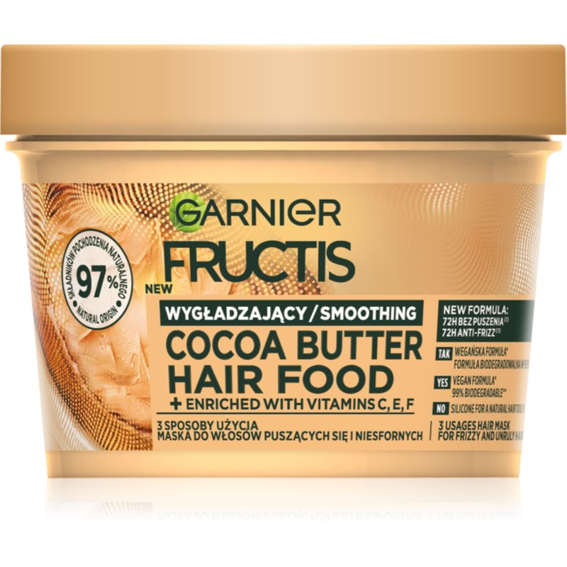 Opinie o Fructis Cocoa Butter Hair Food wygładzająca maska do włosów puszących się i niesfornych 400 ml